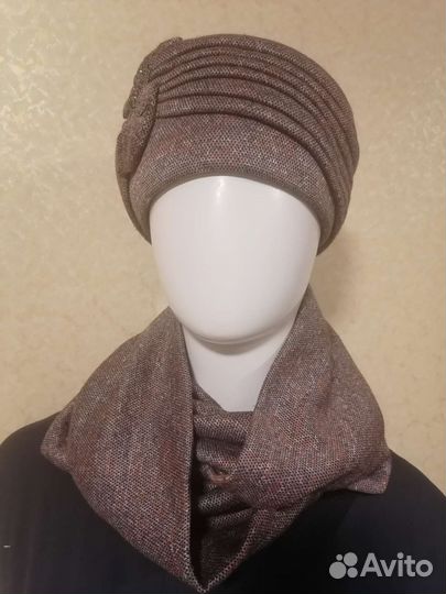 Комплект шапка и снуд женский