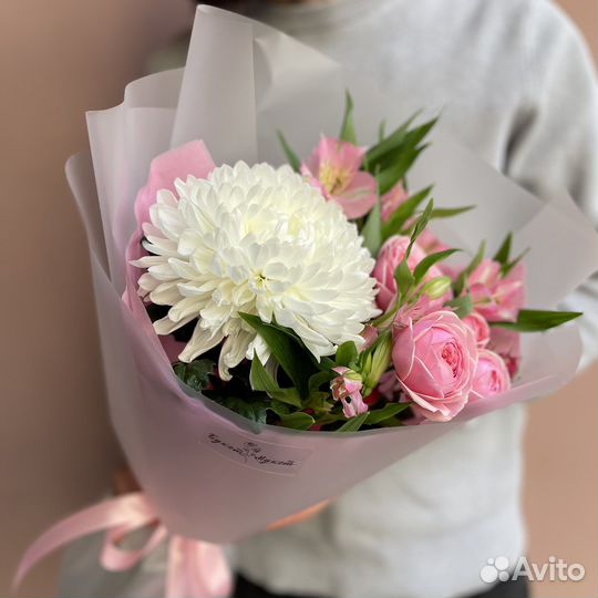 Букет цветов «Марсель» (Роза кустовая пионовидная)