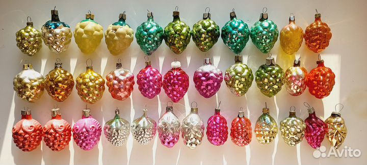 Виноград ягода елочные игрушки СССР на выбор