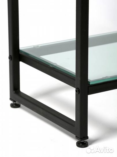 Стеллаж лофт пс-1712Ч со стеклянными полками
