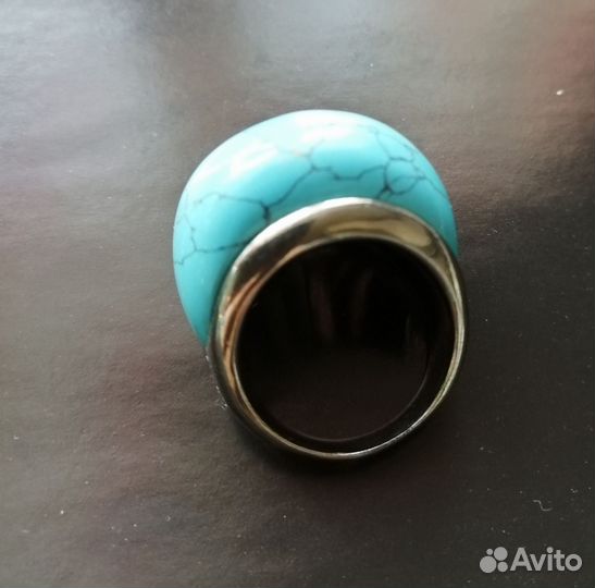 Кольцо массивное с бирюзой