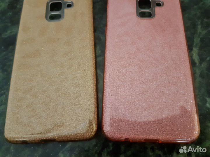 Силиконовый чехол с блестками Samsung Galaxy A8