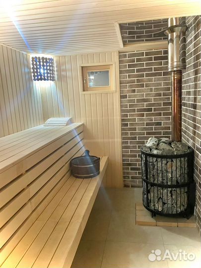 Баня на дровах с бассейном 