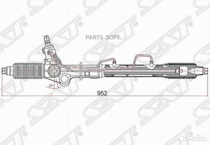 SAT ST-44250-60022 Рейка рулевая Toyota Land Cruiser Prado 96-02 LHD