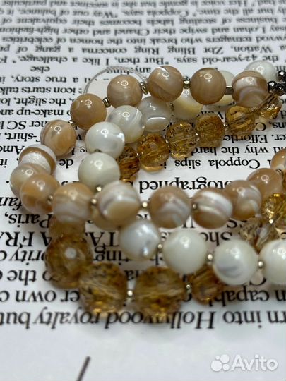 Браслет из цитрина и перламутра