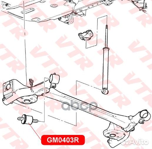 Сайлентблок балки задней подвески GM0403R VTR