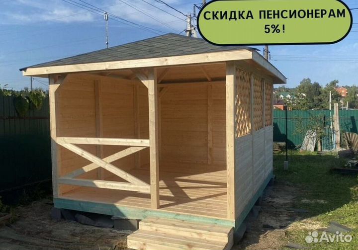 Беседки из дерева для дачи