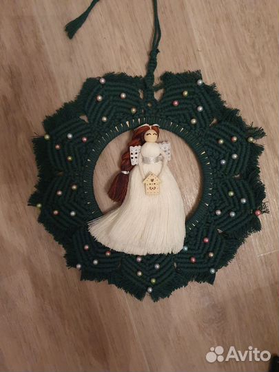 Декор интерьерный венок панно с Ангелом