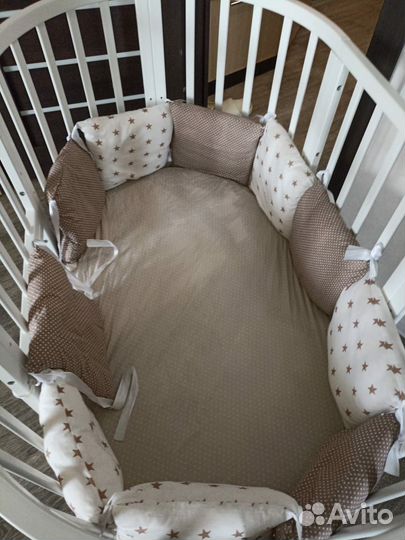 Детская кровать трансформер круглая