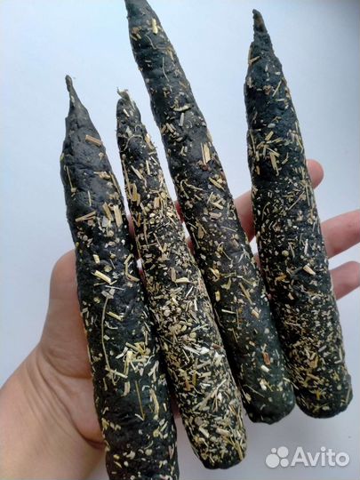 Ведьмины чёрные свечи на очищение с полынью