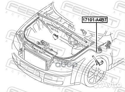 Трос капота audi A4 (B7) 17101-A4B7 17101-A4B7