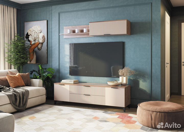 Тумба тв с фрезеровкой, тумбы тв, гостиная