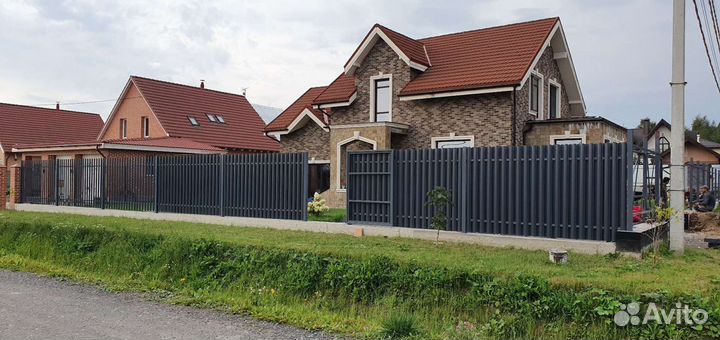 Забор из профнастила и евроштакетника под ключ