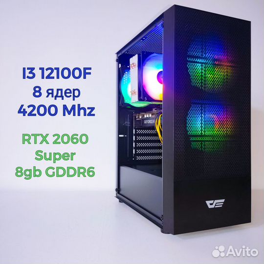 Игровой пк I3 12100F RTX 2060 Super 32 RAM 512 SSD