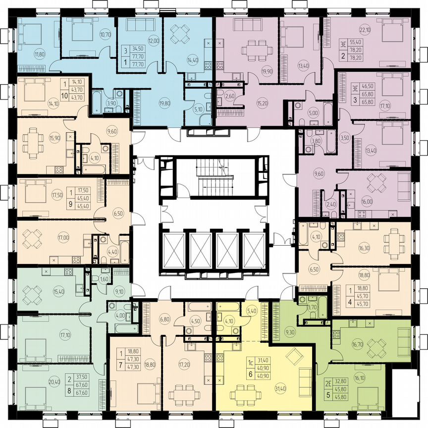 3-к. квартира, 78,2 м², 20/28 эт.