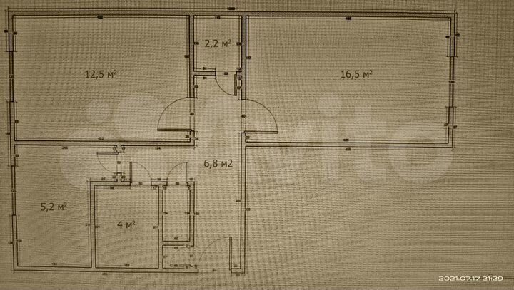 2-к. квартира, 49,2 м², 2/2 эт.