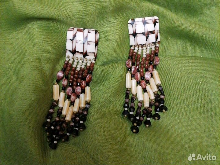 Серьги, ожерелье, четки