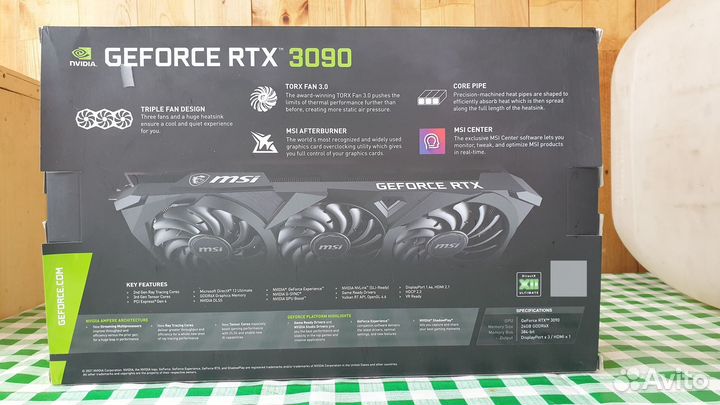 GeForce RTX 3090 Ventus 3X OC 24GB (новая)