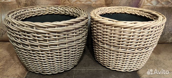 Кашпо из искусственного ротанга 12, 16 литров