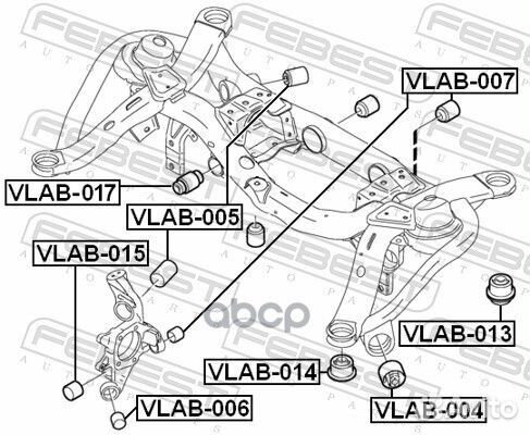 Сайлентблок задней балки vlab017 Febest