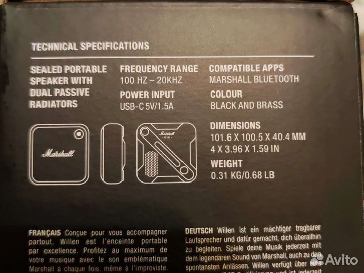 Портативная колонка marshall Willen