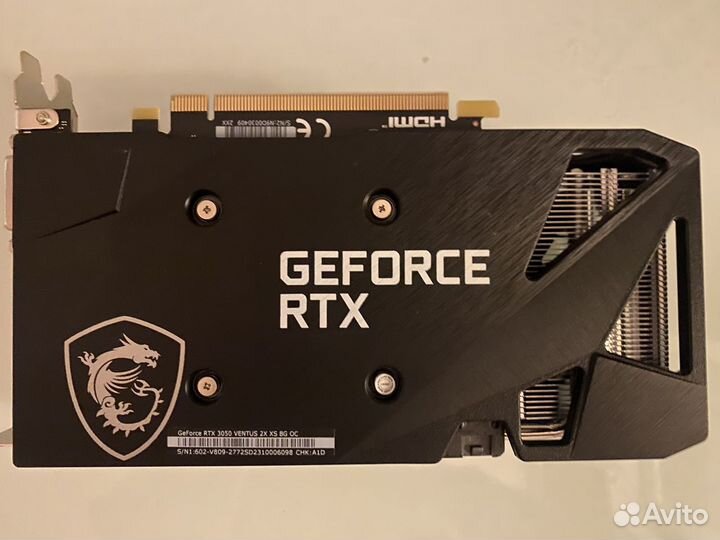 Видеокарта Nvidia GeForce RTX 3050 MSI 8Gb (Ventus