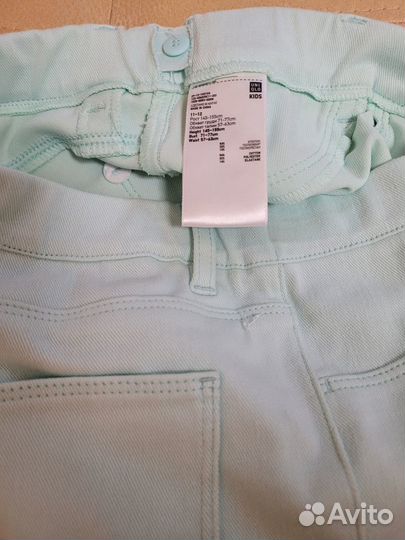 Продам джеггинсы uniqlo,р145-155, голубые