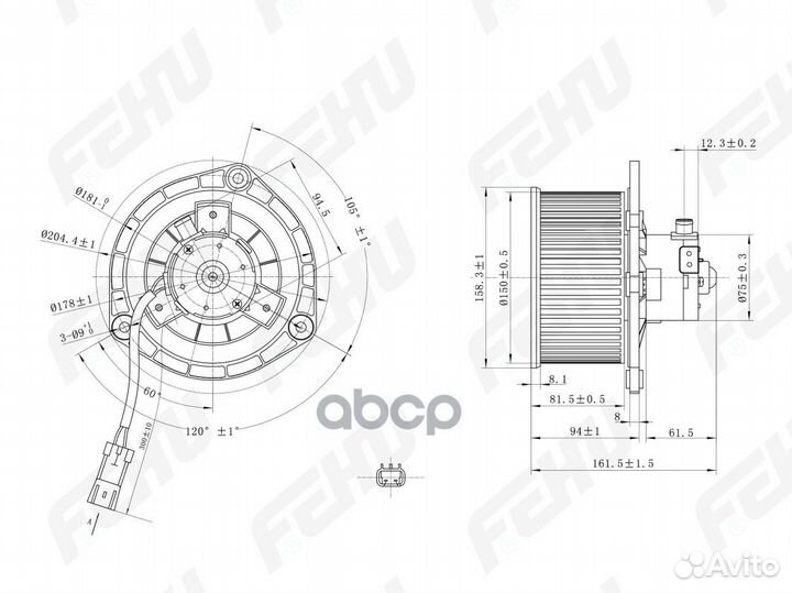 Электровентилятор отопителя для VAZ 2110, 2170