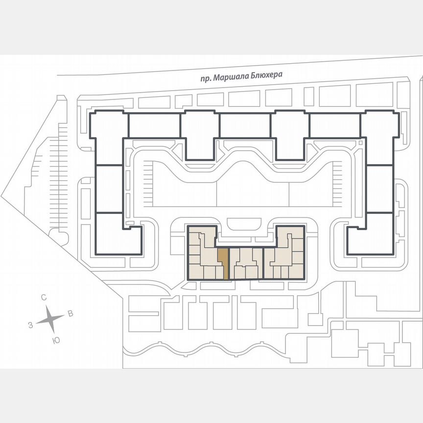 2-к. квартира, 69 м², 5/16 эт.