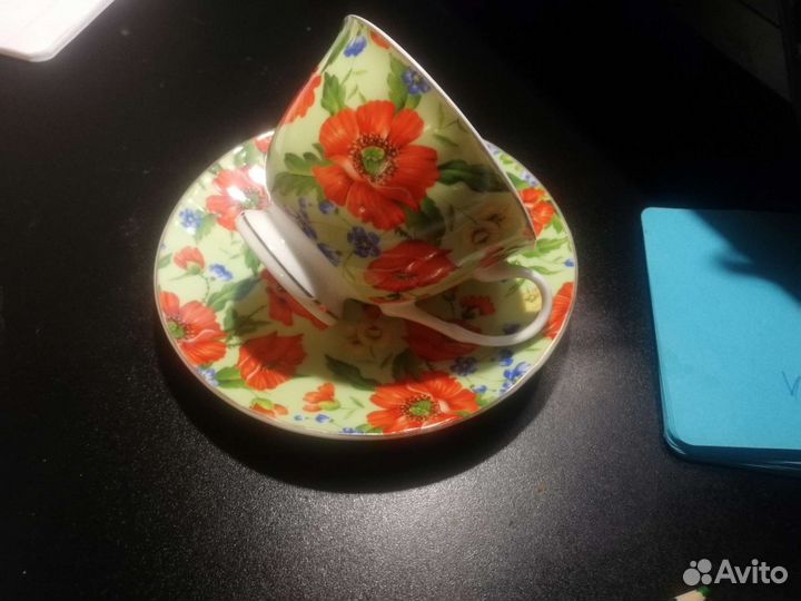 Чашка с блюдцем керамическая