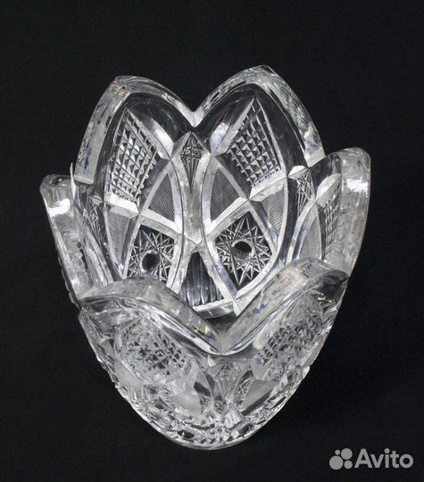 Ваза для цветов Тюльпан, хрусталь, высота 15,5 см