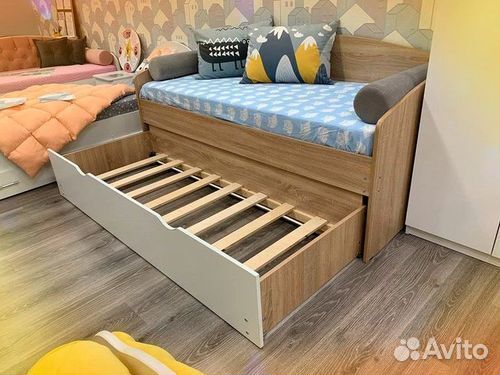 Кровать выдвиж спальн лдсп без мягкой спинки от 2х