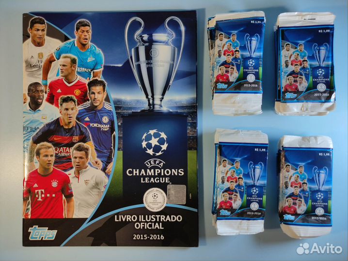 Альбом+50 пакетиков наклейки topps лч 2015-2016