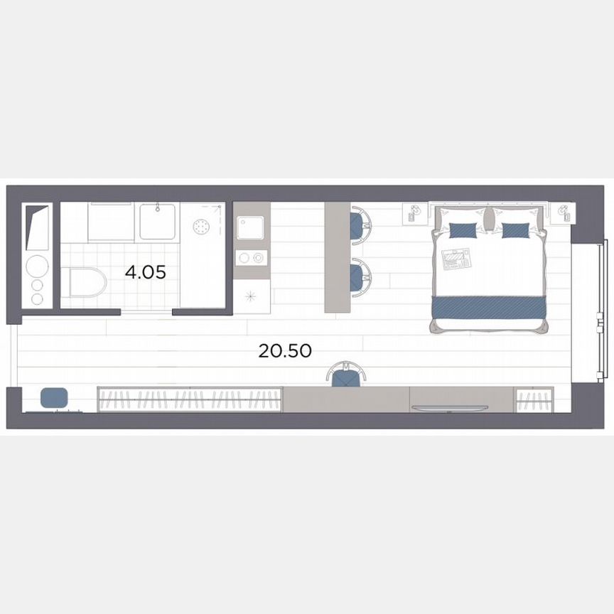 Апартаменты-студия, 24,6 м², 9/14 эт.