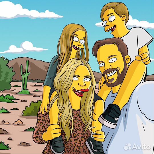 Портреты по фото в стиле Симпсонов / Рикки и Морти