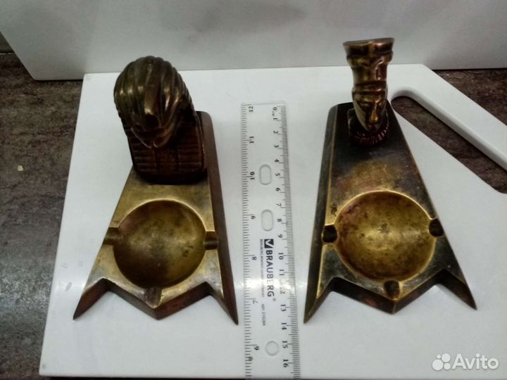 Винтаж. Пепельницы, фигуры Египет. Фараон. Латунь