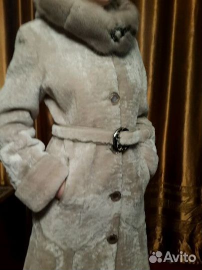 Шуба мутон новая бежевая (1) новая