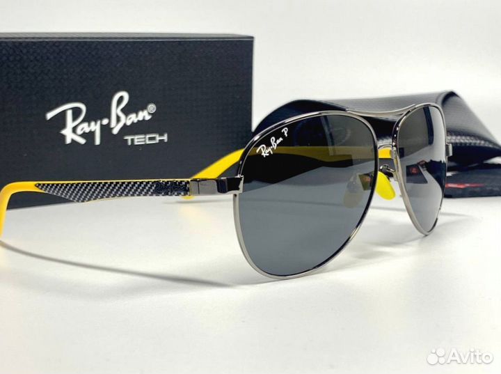 Очки Ray Ban Aviator с желтыми вставками