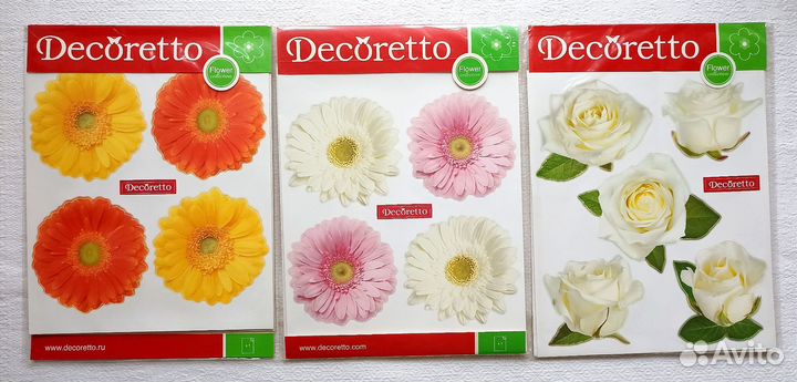 Наклейки стикеры в наборах Цветы для декора,мебели