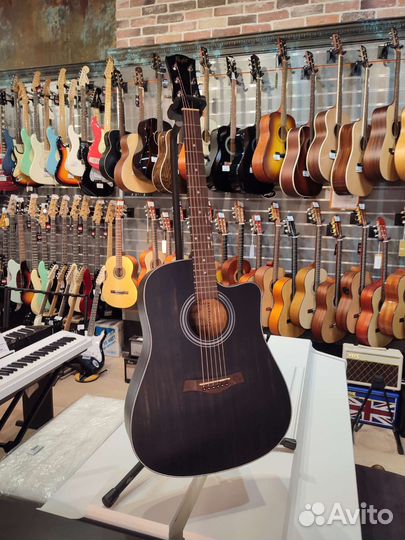 Акустическая гитара Flight D-155 C MAH BK