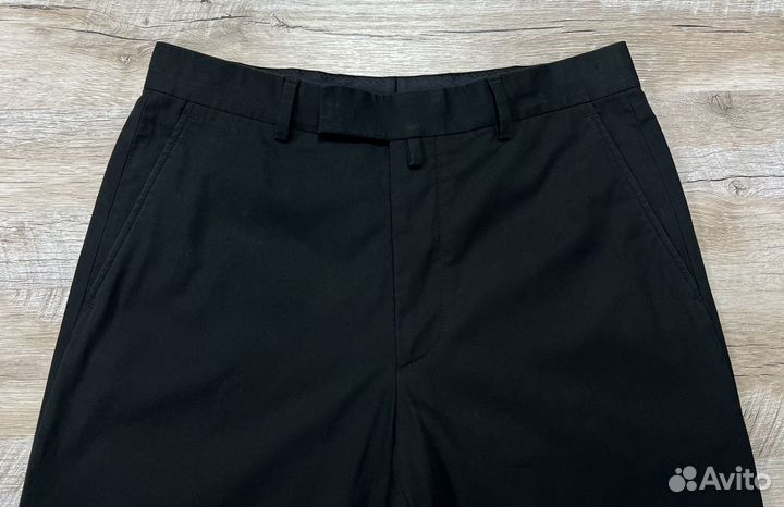 Чёрные мужские хлопковые брюки слаксы Strenesse