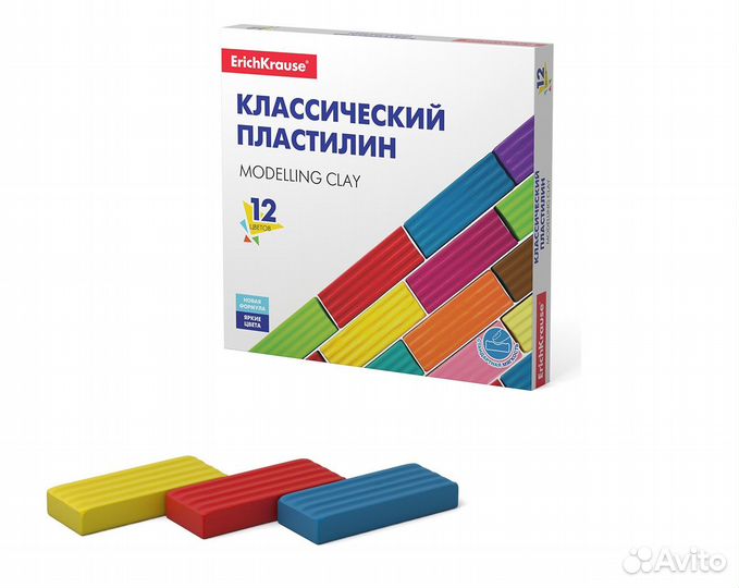 Классический пластилин 12 цветов Erich Krause