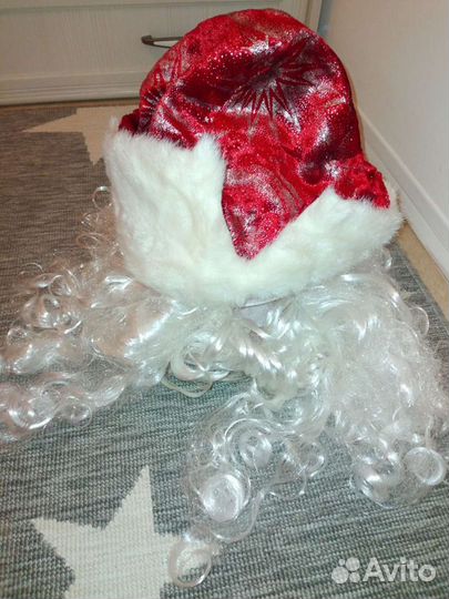 Костюм Деда Мороза. Санта Клауса костюм, борода, п