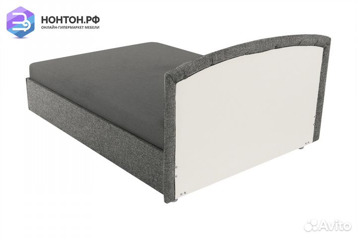 Тахта с овальной спинкой жаккард темно-серый