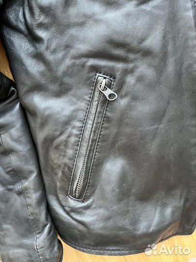 Кожаная куртка мужская armani