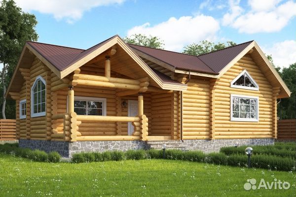 Проект дома-бани из бревна «Ключи»