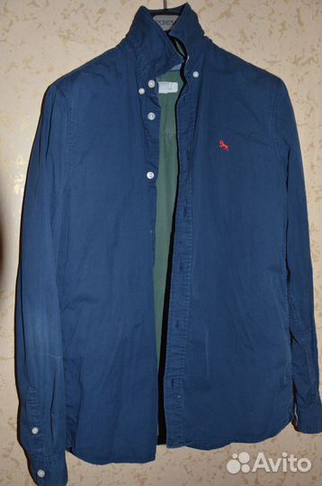 Рубашка logg hm рост134 белая,158 зеленая,170синяя