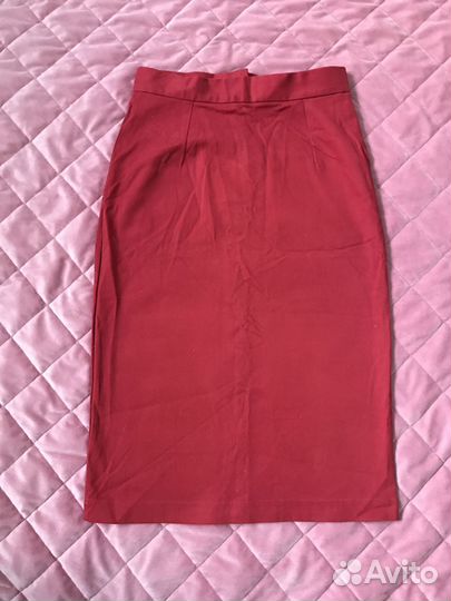 Новая миди юбка карандаш светло-вишневого цвета