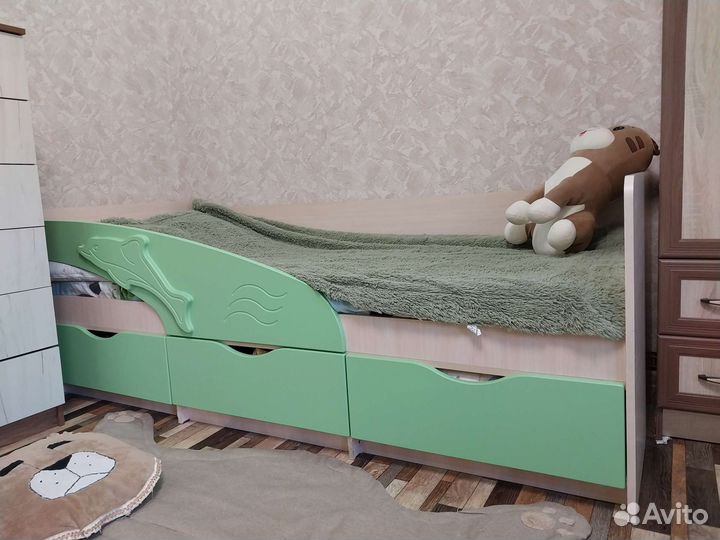 Детская кровать дельфин с матрасом