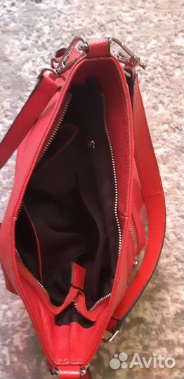 Сумка женская натуральная кожа бу красная